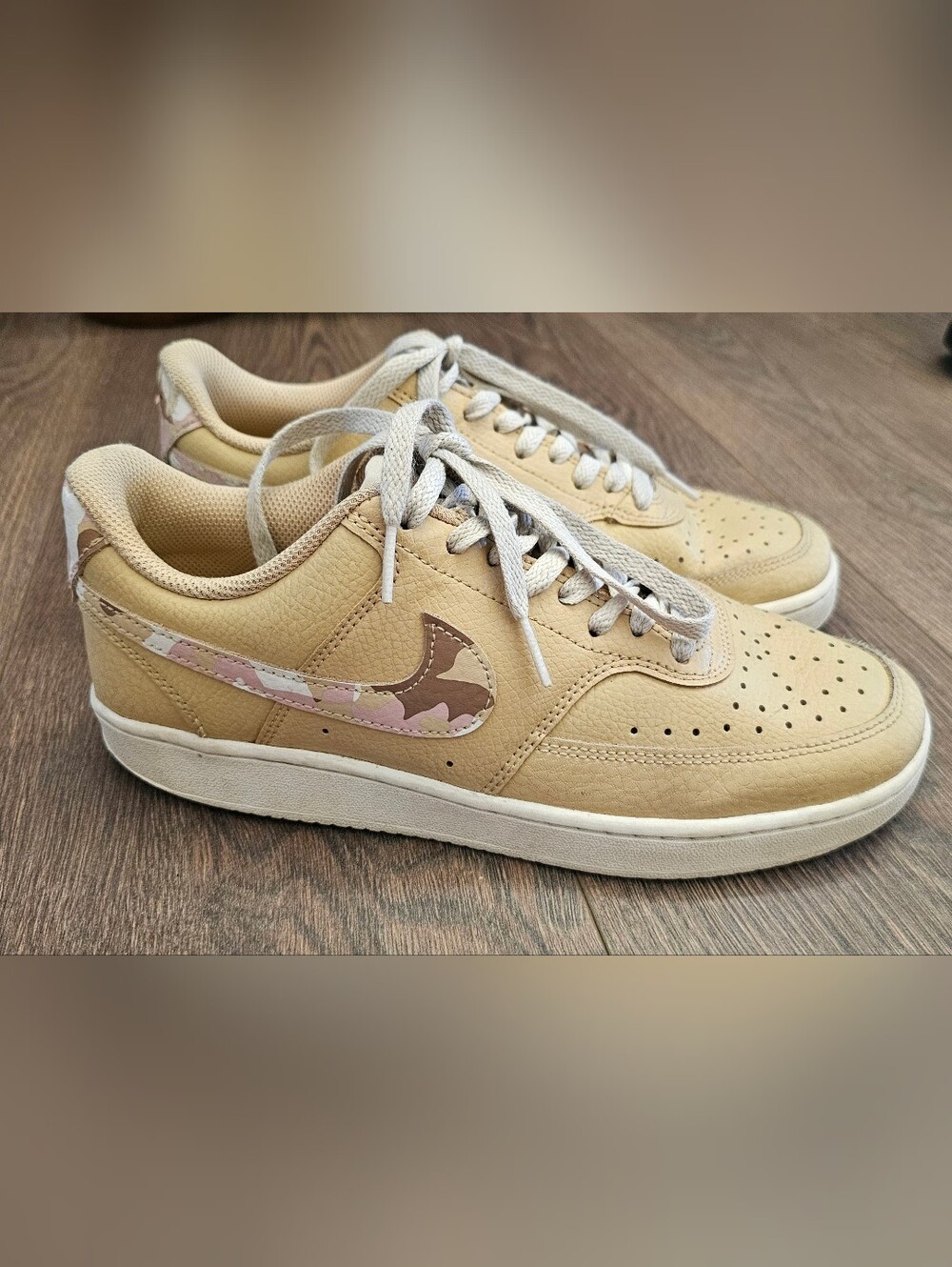 Nike Women's Court Vision Low Sesame Camo sneaker